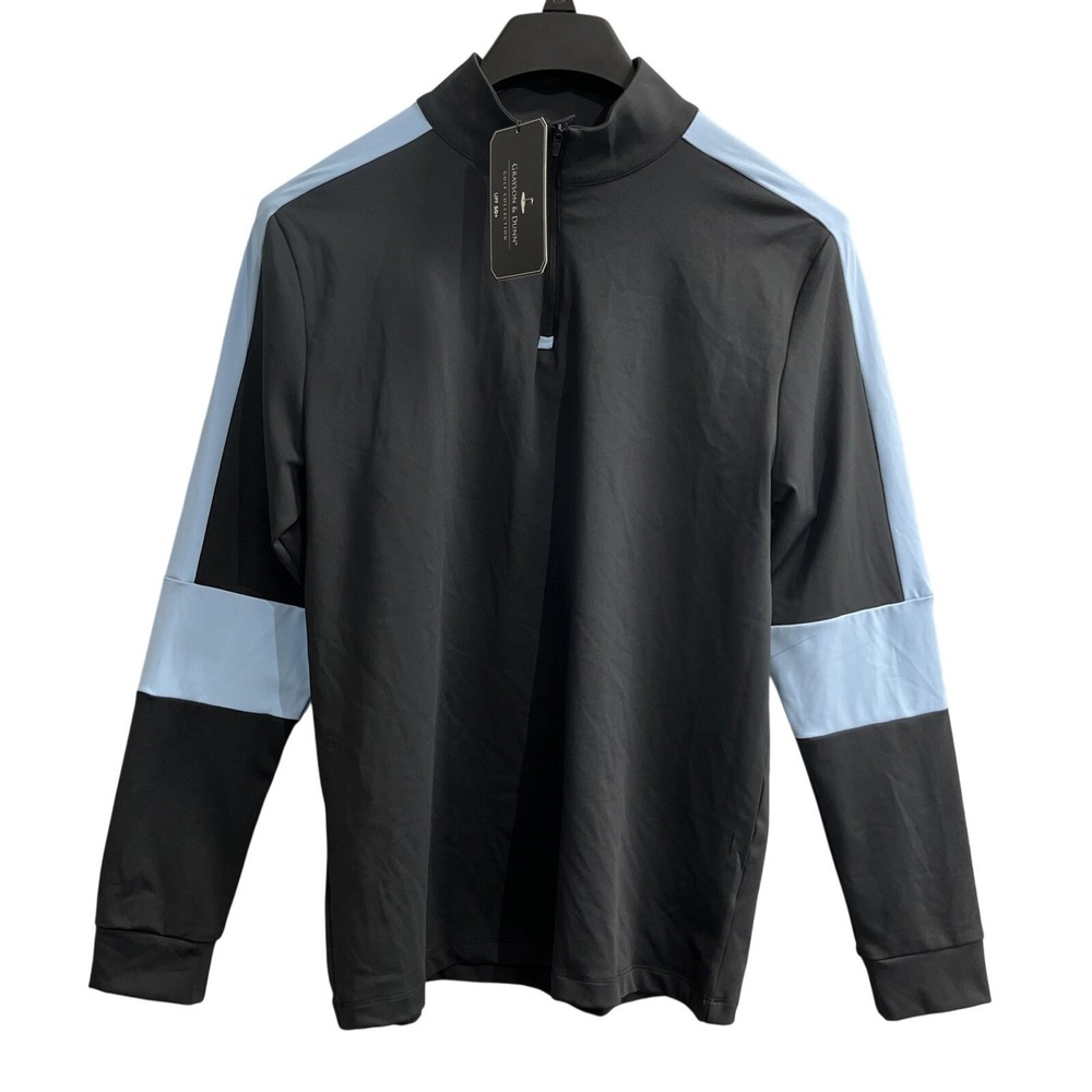 Grayson & Dunn Pullover‎ Mens S Blue 1/4 Zip Performance UPF 50 Golf Athletic